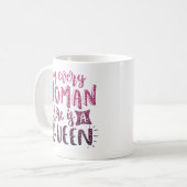 どの女性にもクイーングリッタータイポグラフィ コーヒーマグカップ (正面左)