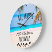 どの姓でも退職したなビーチがあるものは何でも、Ahh - ラージ壁時計 (傾斜)