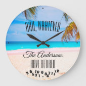 どの姓でも退職したなビーチがあるものは何でも、Ahh - ラージ壁時計 (正面)