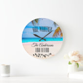 どの姓でも退職したなビーチがあるものは何でも、Ahh - ラージ壁時計 (ホーム)