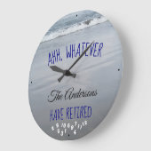 どの姓でも退職したなビーチがあるものは何でもAhh ラージ壁時計 (傾斜)