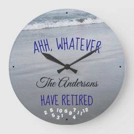 どの姓でも退職したなビーチがあるものは何でもAhh ラージ壁時計