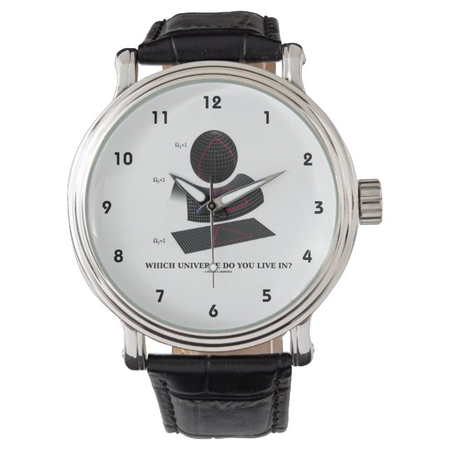 どの宇宙に住んでいるか物理学のユーモア 腕時計 (正面)