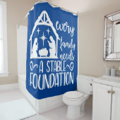 どの家庭も安定した基盤出生が必要 シャワーカーテン (インサイチュ)