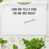 どの料理もストーリーおもしろいだパーソナライズされた キッチンタオル (折り畳み)