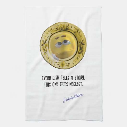 どの料理もストーリーおもしろいだパーソナライズされた キッチンタオル (縦)