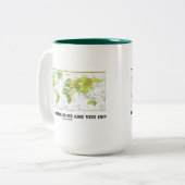 どの時間帯に入ってる?(タイムゾーン世界地図) ツートーンマグカップ (正面左)