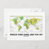 どの時間帯に入ってる?(タイムゾーン世界地図) ポストカード (正面/裏面)