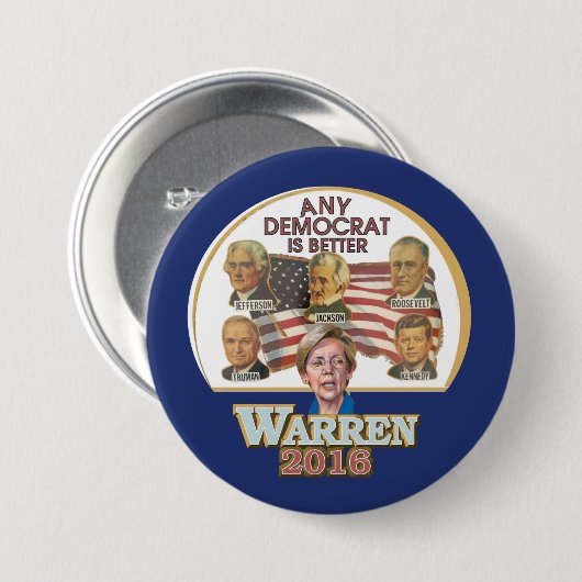 どの民主党員でもよりよいです 缶バッジ (正面&裏面)