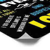 どの泳ぐ人も競争の激しい水泳引用文 ポスター (角)