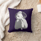 どの色でもOK！ 黒ストライプ スケルトン人形クッション クッション (ブランケット)