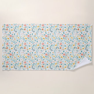 どの花も土の中から生える ビーチタオル