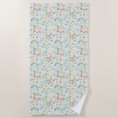 どの花も土の中から生える ビーチタオル (正面)