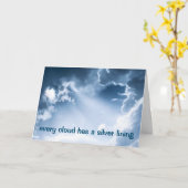 どの雲にも銀色の裏地がある。 カード (黄色い花)