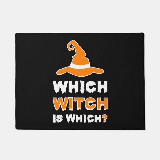どの魔女がハロウィーンの先生Tシャツか ドアマット (正面)