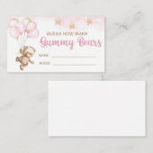 どれくらいの量のグミベアがピンクのテディベアのチケットを持っているか推測する エンクロージャーカード (正面/裏面)