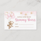 どれくらいの量のグミベアがピンクのテディベアのチケットを持っているか推測する エンクロージャーカード (正面)