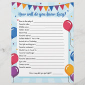 どれくらい知ってる…?誕生日ゲーム活動 チラシ (正面)