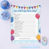 どれくらい知ってる…?誕生日ゲーム活動 チラシ (シングル)