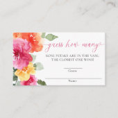 どれだけのピンクのオレンジ色の牡丹の赤ちゃんシャワーを当てる エンクロージャーカード (正面)
