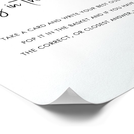 どれだけのブライダルシャワーゲーム緑の洗剤を推測 ポスター (角)