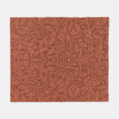 どんぐりとオーク葉の（ウィリアム・モリス著） フリースブランケット (正面(横))