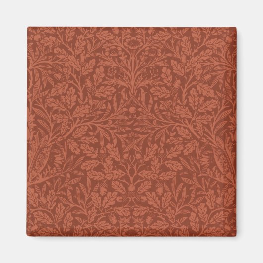 どんぐりとオーク葉の（ウィリアム・モリス著） マグネット (正面)