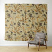 どんぐりとオーク離れのベージュ色 タペストリー (インサイチュ(横))