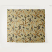 どんぐりとオーク離れのベージュ色 タペストリー (正面(横))