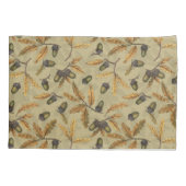 どんぐりとオーク離れのベージュ色 枕カバー (裏面-左)