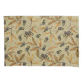 どんぐりとオーク離れのベージュ色 枕カバー (正面左)