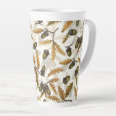 どんぐりとオーク離れの白い上に カフェラテマグ (右アングル)