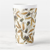 どんぐりとオーク離れの白い上に カフェラテマグ (正面)