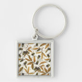 どんぐりとオーク離れの白い上に キーホルダー (正面)