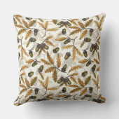 どんぐりとオーク離れの白い上に クッション (裏面)