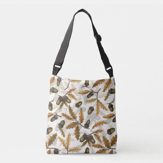 どんぐりとオーク離れの白い上に クロスボディバッグ (正面)