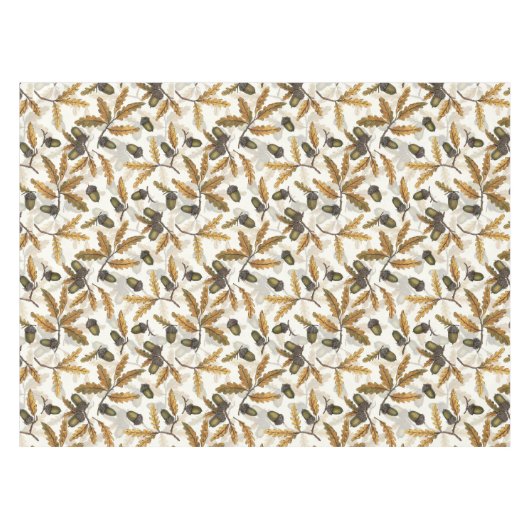 どんぐりとオーク離れの白い上に テーブルクロス (正面(横))