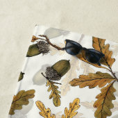 どんぐりとオーク離れの白い上に ビーチタオル (インサイチュ)