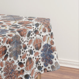 どんぐりとオーク離れズマクロブルーブラウン秋 テーブルクロス