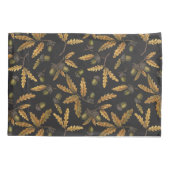 どんぐりとオーク離れ材の黒 枕カバー (裏面-左)