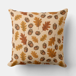 どんぐりとオーク離れ材 | ウッドランドオータム装飾用クッション クッション