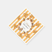 どんぐりとリスの秋プレイドベイビーシャワー スタンダードカクテルナプキン (角)