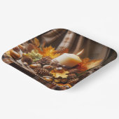 どんぐりとリボンの入った秋のキャンドル ペーパープレート (傾斜あり)