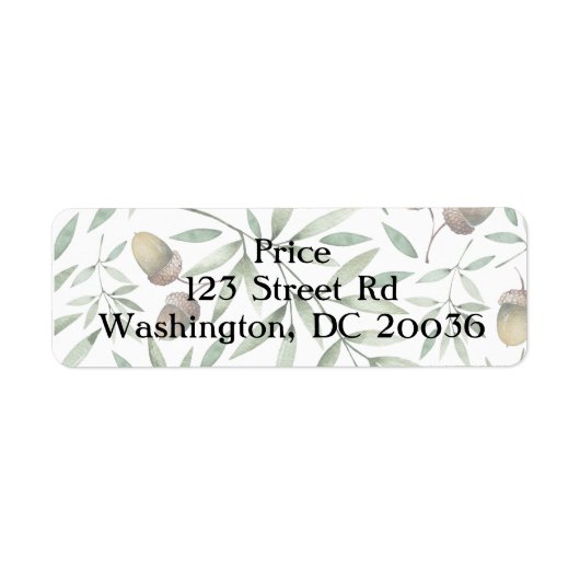 どんぐりと緑の植物学 ラベル (正面)