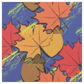 どんぐりと葉I ファブリック (クローズアップ)