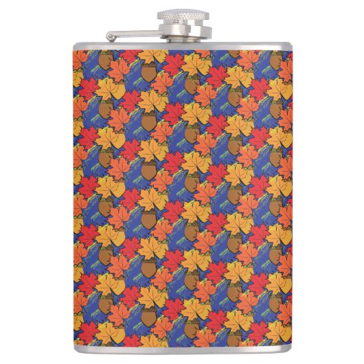 どんぐりと葉I フラスク (正面)