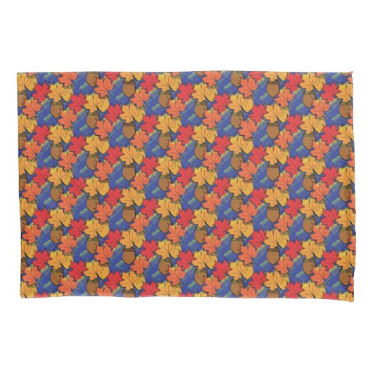 どんぐりと葉I 枕カバー (正面)