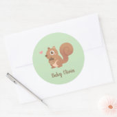 . .どんぐりの子どもの名前を持つかわいい小リス ラウンドシール (封筒)