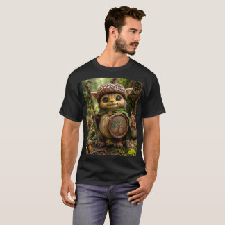 どんぐりの守護者 かわいい森のモンスター Tシャツ