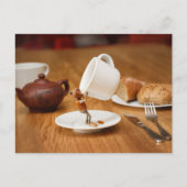 どんぐりの小妖精や小人がコーヒーを飲んでる! ポストカード (正面)